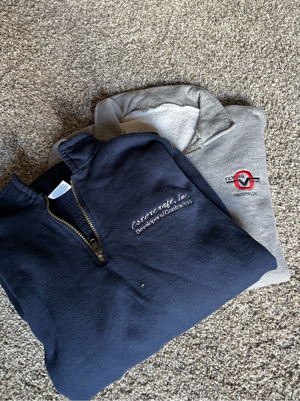 Levi's Navy and Light Gray Quarter-Zip Sweatshirts Duo